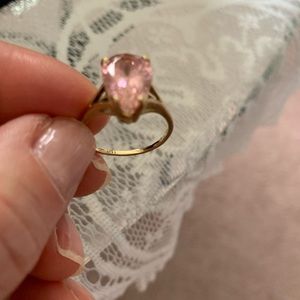 14k ice pink ring Solid Gold